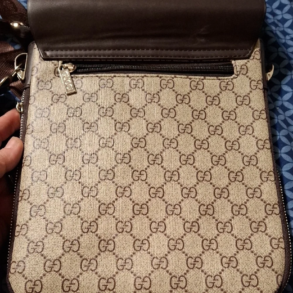 Gucci Beige and Brown Messenger Bag